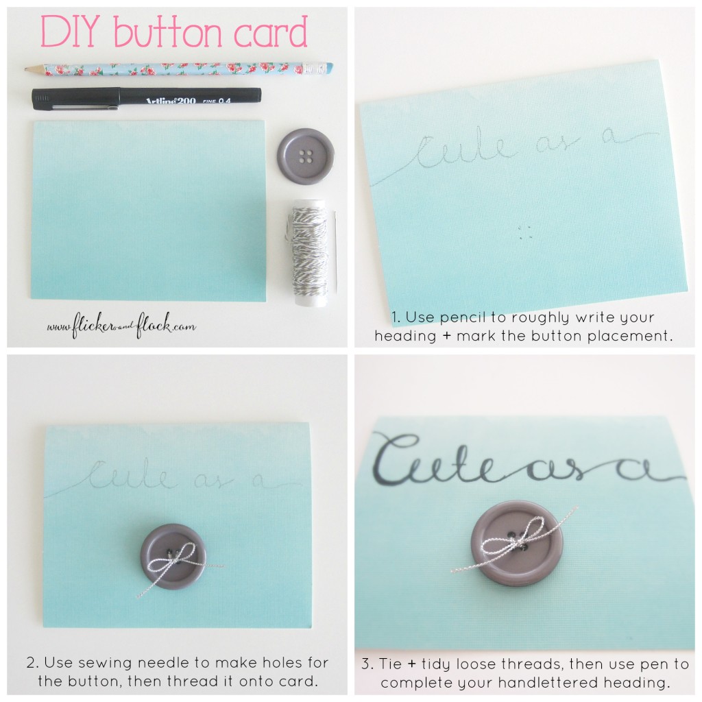 This really easy DIY "cute as a button" card is the perfect thing to send to new parents!