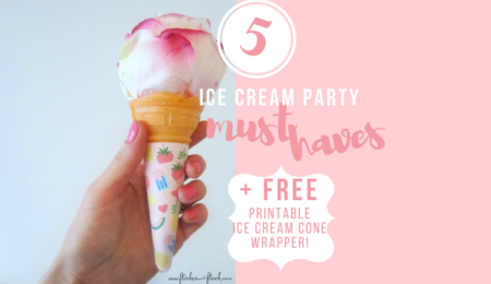 Love these ice cream party ideas + FREE printable ice cream wrapper download.